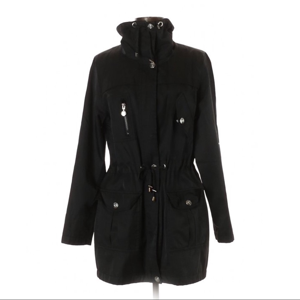 BETSEY JOHNSON Black Funnel Neck Anorak Jacket